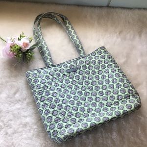Vera Bradley mint grey floral pattern tote